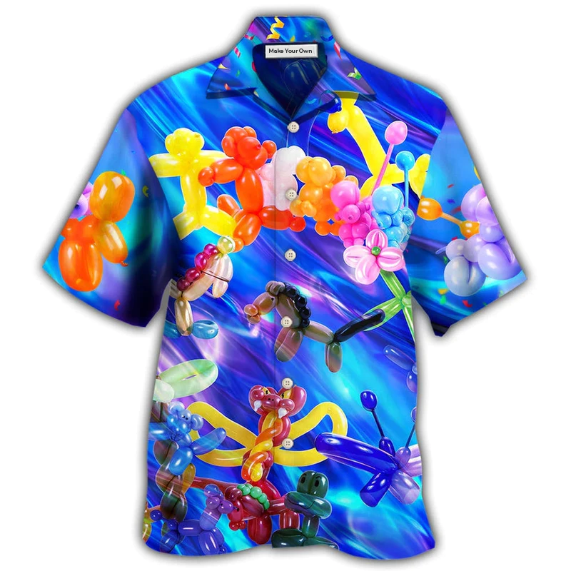 Colorful Balloon Modelling Amazing Hawaiian Shirt For Resort Getaways And Comfortable Summer Activities