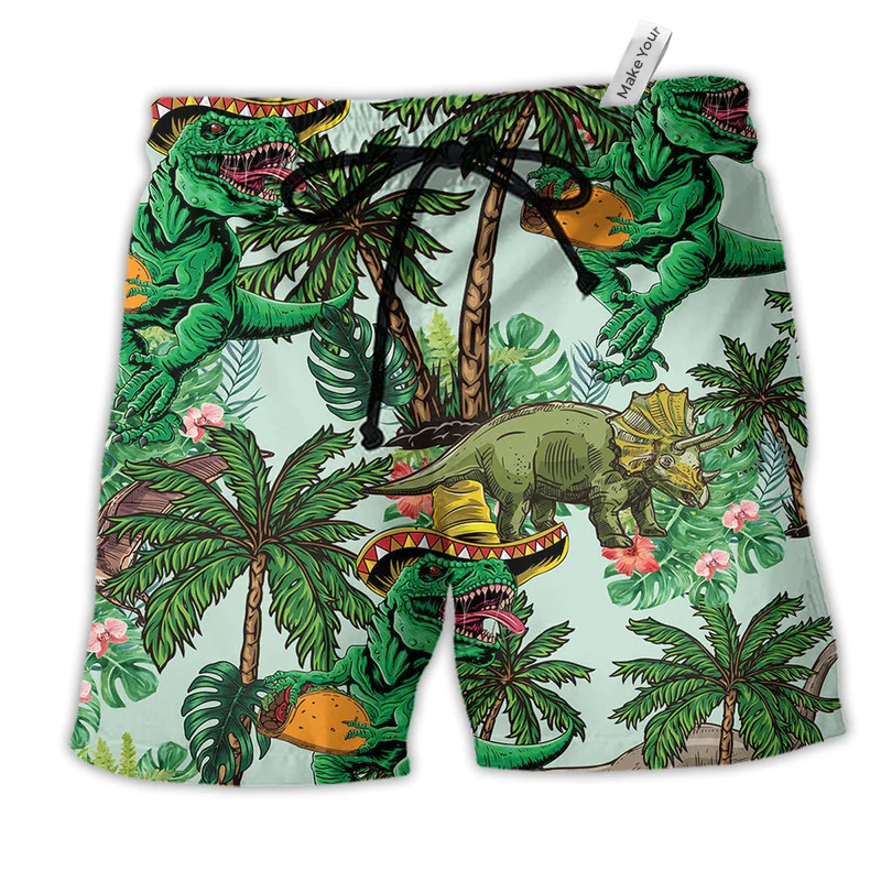 Dinosaur Beach Shorts For Poolside Relaxation And Travel Ready Comfort