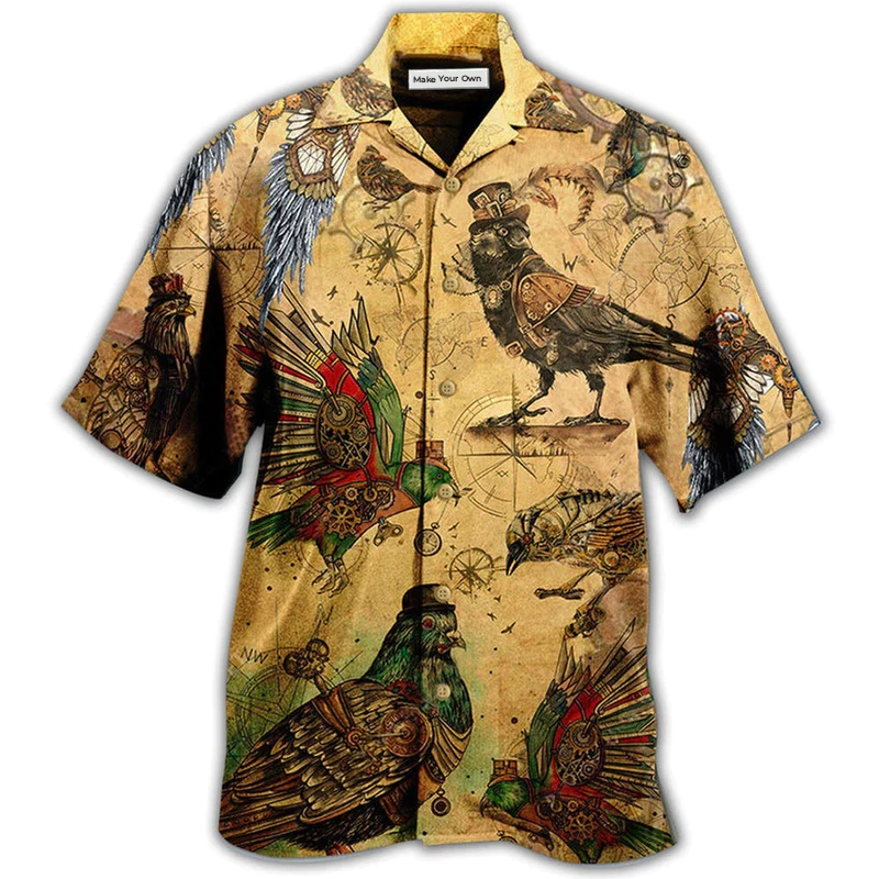 Raven Aren't Caged Hawaiian Shirt Design Detail For Sunny Adventures And Casual Wear