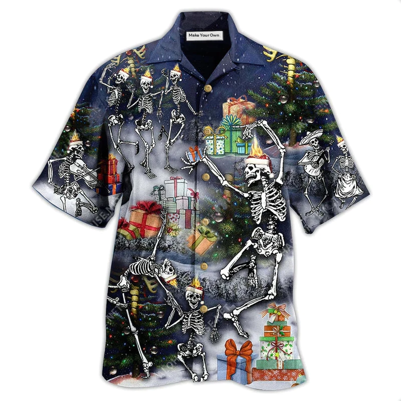 Christmas Skull Hawaiian Shirt For Island Vacation Beach Days And Thoughtful Gifting