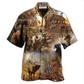 Hunting Rise Shine Hawaiian Shirt Pattern Detail For Vacation Travel And Daily Wear