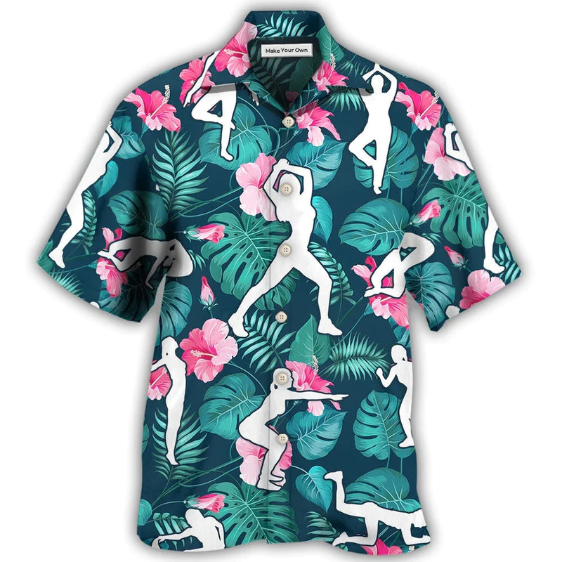 Tropical Floral Aerobics Hawaiian Shirt For Coastal Adventures And Warm Weather Wear