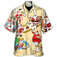 Christmas Santa Eating Pizza Yummy Hawaiian Shirt For Poolside Relaxation And Sunny Getaways
