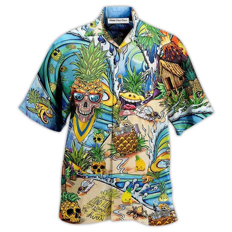 Skull Pineapple Fruit Amazing Hawaiian Shirt Design View For Resort Travel And Thoughtful Gifting