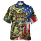 Colorful Veteran American War Peace Proud Hawaiian Shirt For Vacation Days And Relaxed Coastal Outings