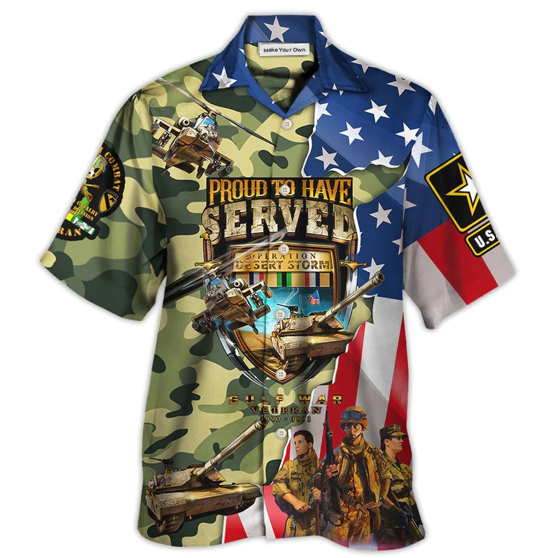Colorful Veteran American War Peace Proud Hawaiian Shirt For Vacation Days And Relaxed Coastal Outings