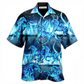 Blue Horse Burning Hawaiian Shirt Design View For Resort Travel And Thoughtful Gifting