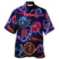 Rock Music Hawaiian Shirt Collar And Front View For Weekend Trips