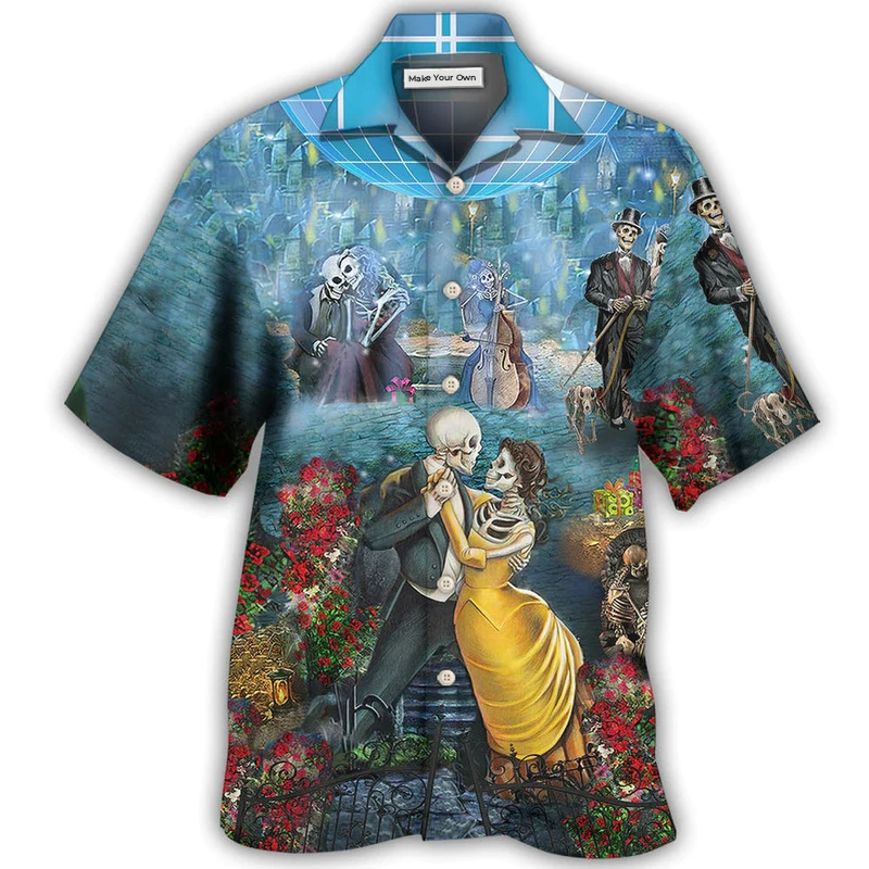 Skull Hawaiian Shirt For Summer Vacation And Beach Travel