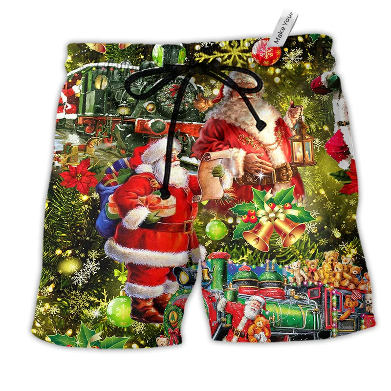 Xmas Santa Is Coming To You So Happy Hawaiian Beach Shorts For Seasonal Summer Travel