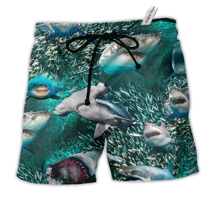 Shark Fish Beach Shorts For Holiday Cruises And Laid Back Styling