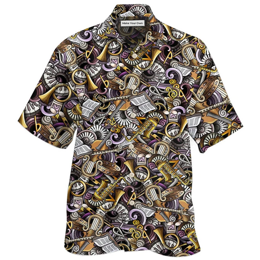 Music Notes Hawaiian Shirt For Tropical Getaways Outdoor Fun And Everyday Wear