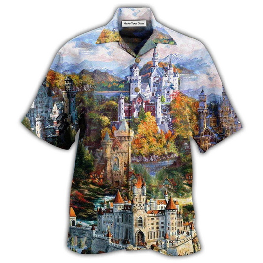 Vintage Castle Memories Hawaiian Shirt For Coastal Adventures Summer Events And Everyday Comfort