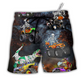 Halloween Skeleton Dinosaur Driving Monster Beach Shorts For Vehicle Lover Vacation Wear