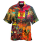 Tiki Island Heart Hawaiian Shirt Pattern Detail For Vacation Travel And Daily Wear