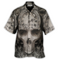 Vintage Skull Artwork Hawaiian Shirt Front Pattern View For Thoughtful Gifting