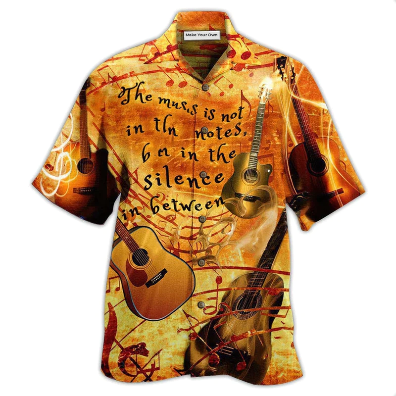Vintage Guitar Hawaiian Shirt For Beach Parties Vacation Travel And Relaxed Casual Style