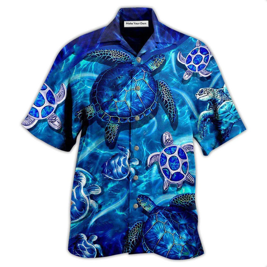 Turtle Flow Ocean Hawaiian Shirt Artwork View For Coastal Escapes And Resort Style