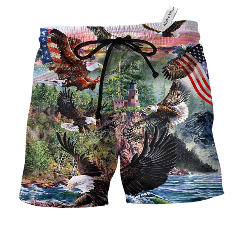 Eagle Americana Beach Shorts For Oceanfront Escapes And Travel Ready Comfort