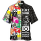 Coffee Photography Hawaiian Shirt Design View For Casual Summer Styling