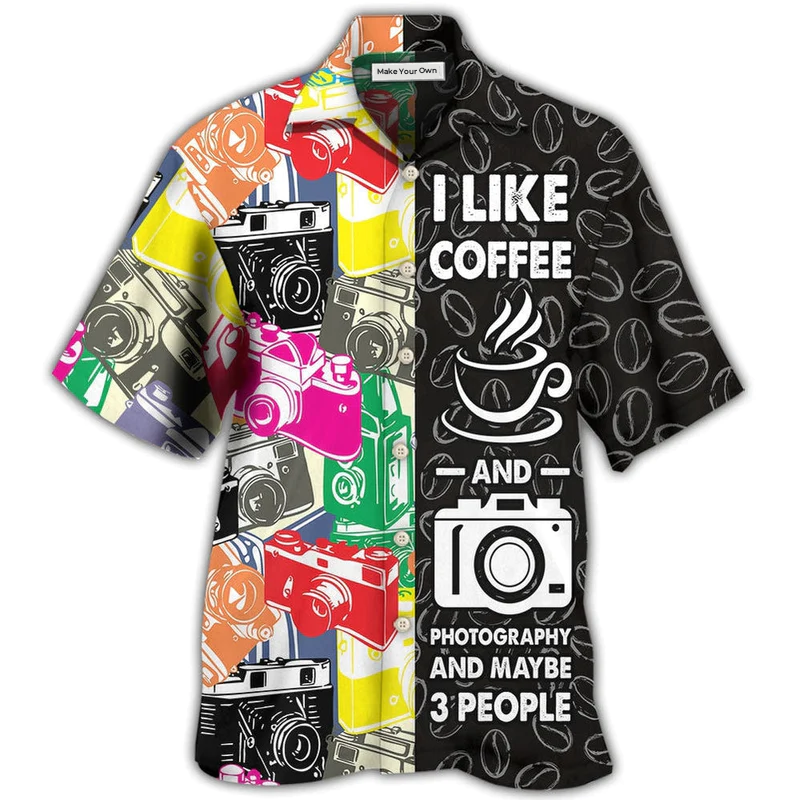 Coffee Photography Hawaiian Shirt Design View For Casual Summer Styling