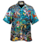 Shark Bar Animal Underwater Hawaiian Shirt For Vacation Days And Relaxed Coastal Outings