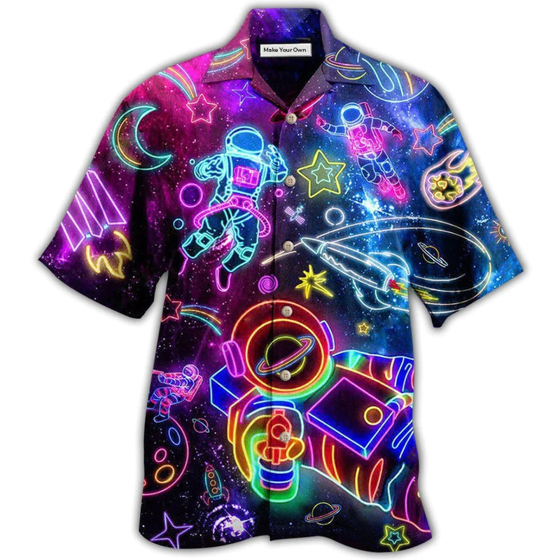 Galaxy Space Explorer Hawaiian Shirt For Resort Getaways Summer Adventures And Casual Gifting