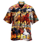 Horse Run Hawaiian Shirt For Coastal Adventures And Warm Weather Wear