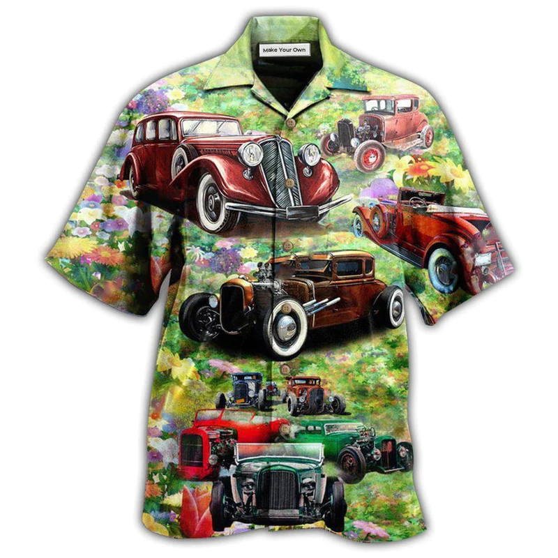 Hot Rod Hawaiian Shirt For Beach Getaways Resort Outings And Thoughtful Gifting