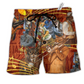 Cat Born To Be A Jazz Hawaiian Print Beach Shorts For Resort Trips And Weekend Wear