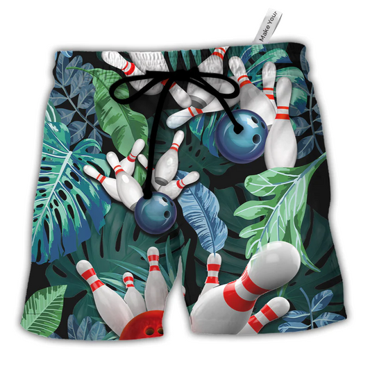 Tropical Leaf Bowling Beach Shorts For Weekend Travel And Thoughtful Gift Giving