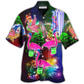 Flamingo Beach Amazing Christmas Hawaiian Shirt Pattern Detail For Summer Holidays And Outdoor Fun