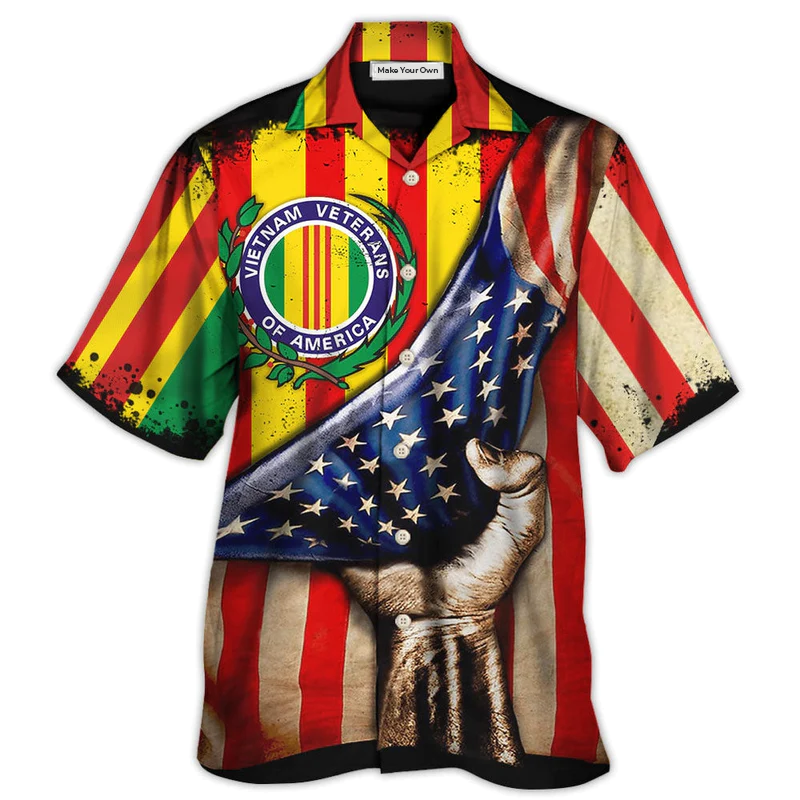 Veteran Vietnam Freedom Hawaiian Shirt Pattern View For Relaxed Warm Weather Outfits