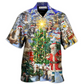 Drum Christmas Happiness Hawaiian Shirt Pattern View For Lightweight Everyday Style