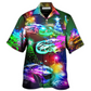 Happy Car Racing Christmas Everything Hawaiian Shirt Artwork Detail For Resort Trips And Outdoor Activities