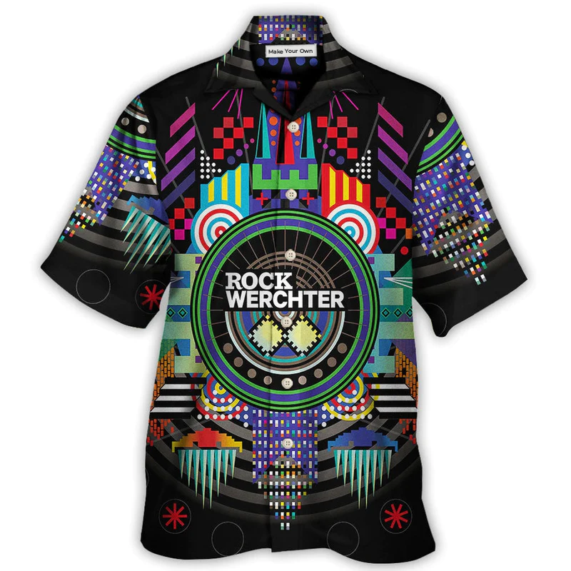 Rock Music Festival Hawaiian Shirt Print Closeup For Beach Days