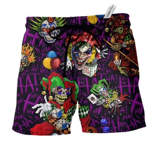 Clown Beach Shorts For Island Getaways And Lightweight Summer Style