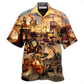 Tractor Build Construction Hawaiian Shirt Pattern Detail For Summer Holidays And Outdoor Fun