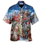 Christmas Train Hawaiian Shirt Tropical Styling View For Coastal Travel