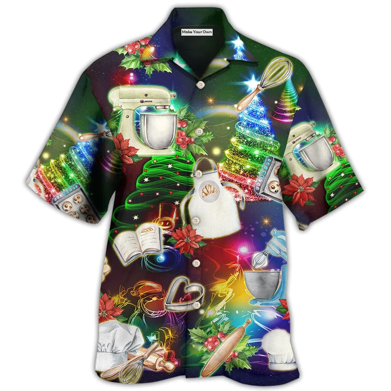 Christmas Baking Hawaiian Shirt For Resort Travel Summer Outings And Casual Gatherings