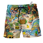 Skull Pineapple Beach Shorts For Tropical Holidays And Comfortable Daily Use