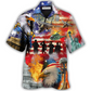 Veteran Independence Day American Hawaiian Shirt Pattern Detail For Summer Holidays And Outdoor Fun
