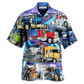 Purple Truck Hawaiian Shirt For Vacation Parties Beach Outings And Relaxed Daily Wear