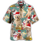 Festive Golden Retriever Christmas Hawaiian Shirt For Warm Weather Adventures And Everyday Comfort