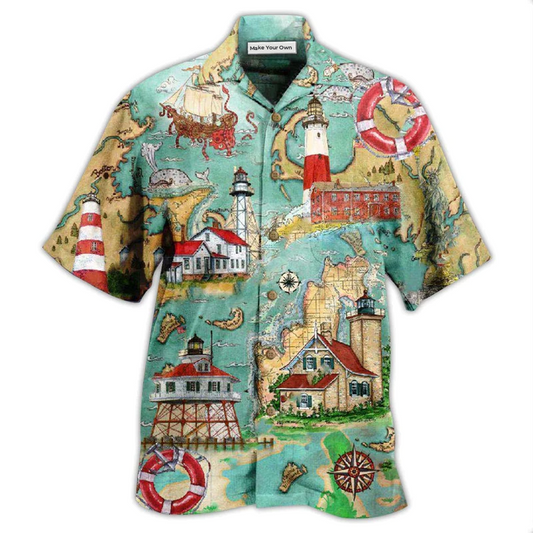 Lighthouse Hawaiian Shirt For Tropical Travel Beach Gatherings And Comfortable Wear