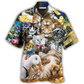 Animals Ducks Cats Hawaiian Shirt Design View For Casual Summer Styling