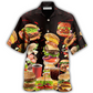 Food Hamburger Fast Hawaiian Shirt Pattern View For Lightweight Everyday Style