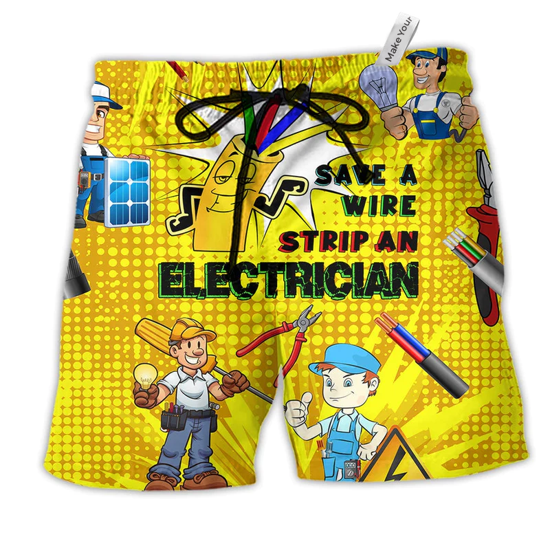Electrician Save A Wire Stip An Electrician Beach Shorts For Thoughtful Gifting And Style