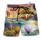 Air Balloon Steampunk Amazing Hawaiian Print Beach Shorts For Weekend Adventures And Comfort
