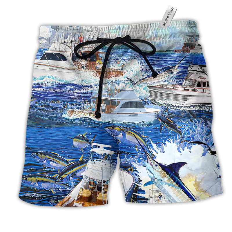 Fishing Is My Game Papa Is My Name Hawaiian Beach Shorts For Resort Trips And Casual Comfort